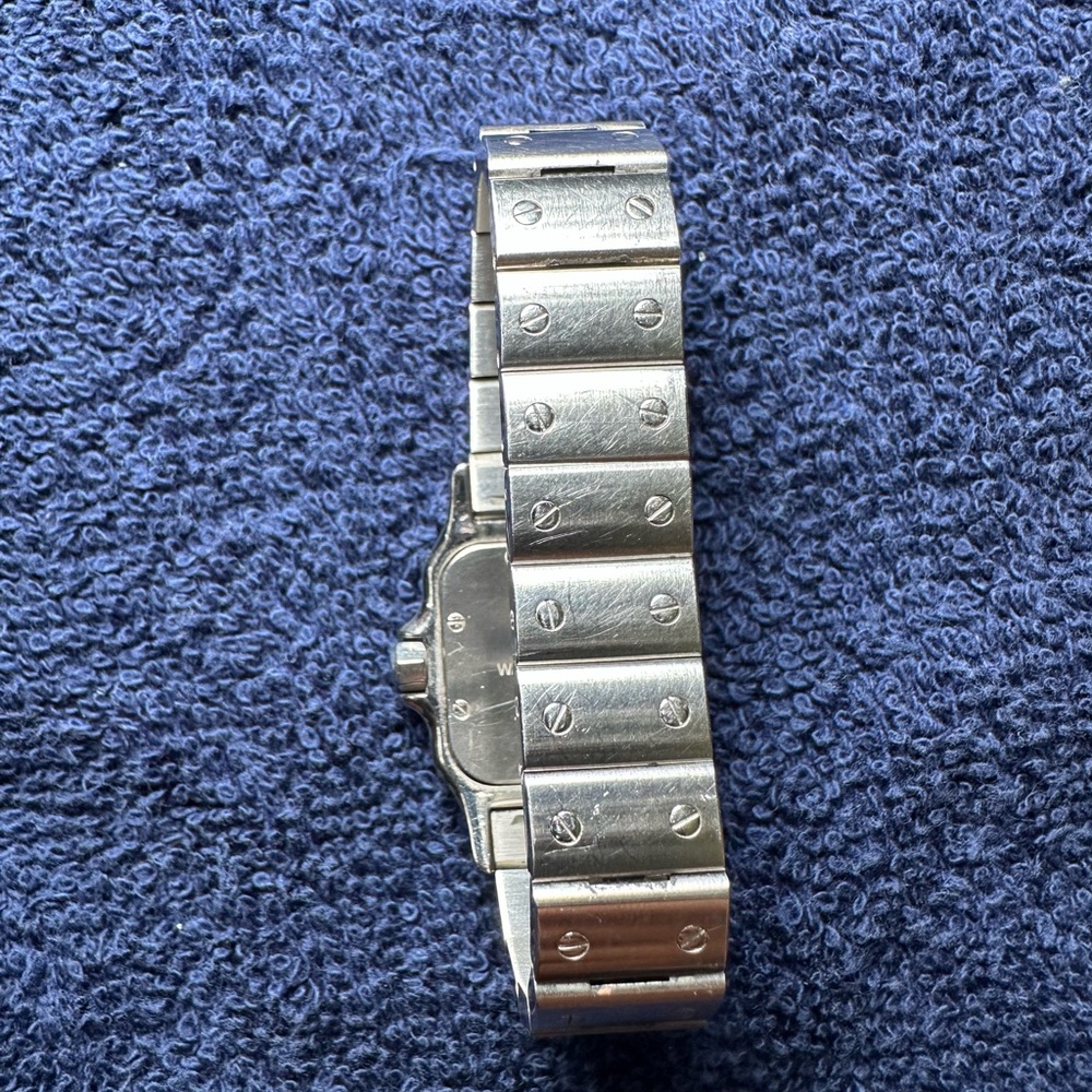 Vintage Cartier Santos Galbée Ref. 1565 Small 24mm Stainless Steel Quartz Watch - Picture 9 of 9
